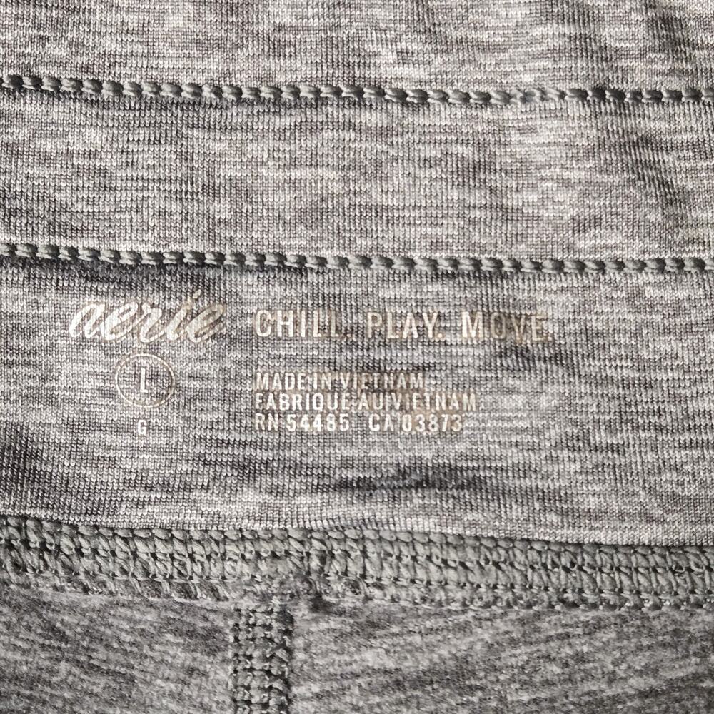 Aerie Offline Warm-Up High-Rise Leggings Gray Heathered with Pockets, Size L - Picture 6 of 8